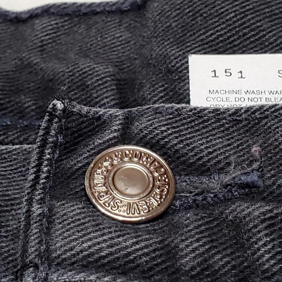 RARE Vintage Levi's 545 Orange Tab Black Raw Cut Stone Wash Loose Fit Jeans - Picture 12 of 14